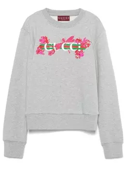 Gucci толстовка с принтом, серый
