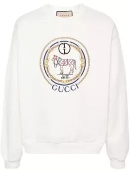 Gucci толстовка с вышитым логотипом GG, нейтральный цвет