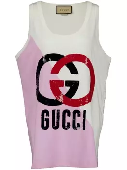 Gucci топ с пайетками и логотипом Interlocking G, белый
