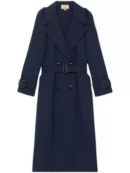 Gucci тренч с поясом, синий