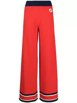Gucci трикотажные брюки широкого кроя, красный