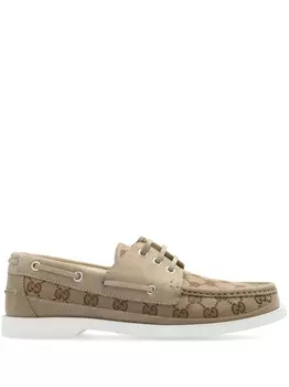 Gucci туфли-лодочки GG Supreme из парусины, нейтральный цвет