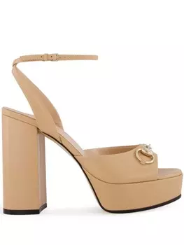 Gucci туфли на платформе с пряжкой Horsebit, серый