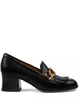 Gucci туфли с логотипом Interlocking G, черный