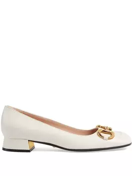 Gucci туфли с пряжкой Horsebit, белый