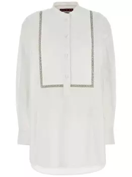 Gucci украшенная поплиновая рубашка, нейтральный цвет