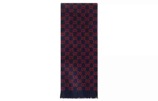 GUCCI вязаный шарф унисекс, Black/Red