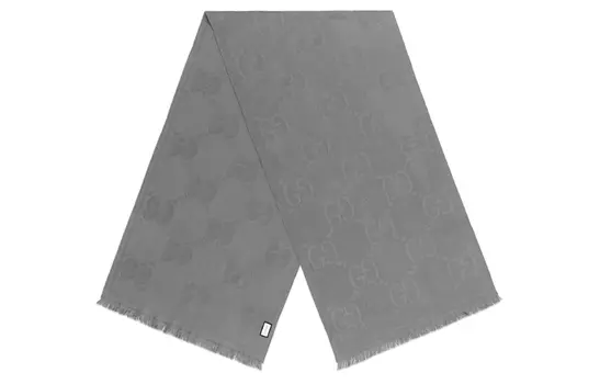 Шарф вязаный Gucci с узором, серый