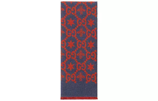 GUCCI вязаный шарф унисекс, Red/Blue