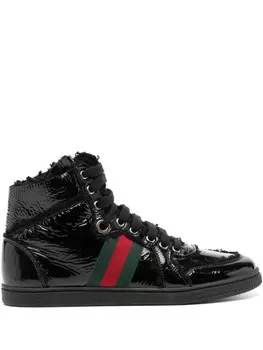 Gucci высокие кроссовки, черный