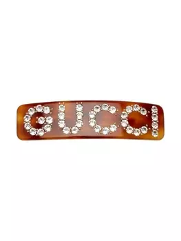 Gucci заколка для волос Crystal Gucci, коричневый