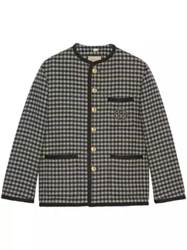Gucci жакет с логотипом Interlocking G, черный