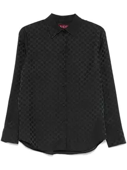 Gucci жаккардовая рубашка с логотипом GG, черный