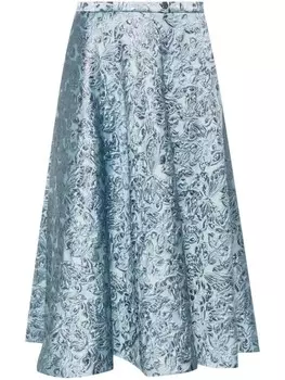 Gucci жаккардовая юбка миди, синий