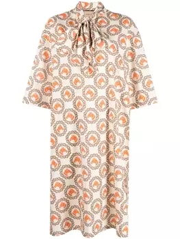 Gucci жаккардовое платье с принтом, нейтральный цвет