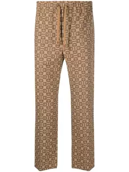 Gucci жаккардовые спортивные брюки с логотипом, коричневый