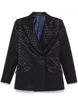 Gucci жаккардовый пиджак с узором GG, синий