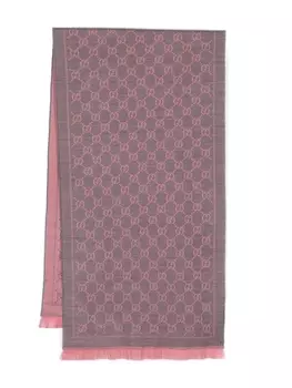 Gucci жаккардовый шарф с логотипом GG, розовый