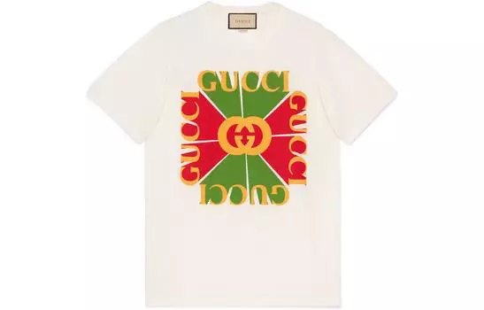 Футболка женская Gucci Vintage Logo-appliqu, бежевый