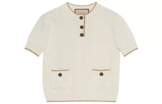 Футболка женская Gucci, белый / бежевый