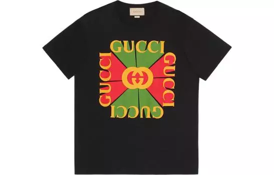 Футболка женская Gucci Vintage Logo-print, черный