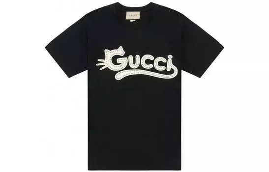 Футболка женская Gucci, черный / белый