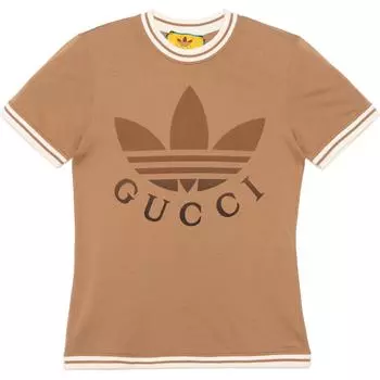 Футболка женская Adidas x Gucci, бежевый / белый