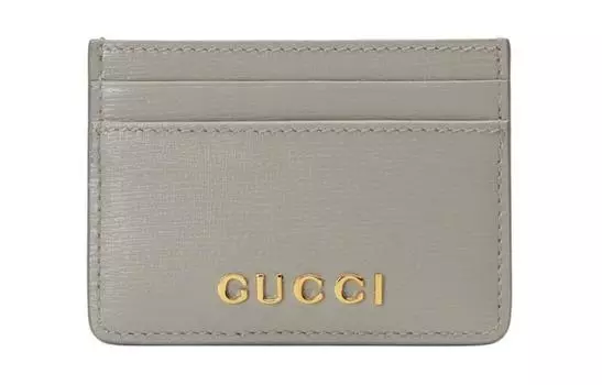 GUCCI Женская кожаная визитница светло-серого цвета