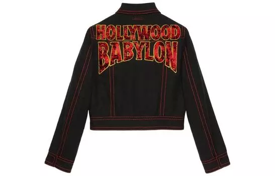 Бомбер женский Gucci Exposed Stitch, черный / красный