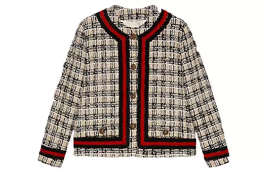 Жакет женский Gucci Check Tweed, черный / бежевый / красный