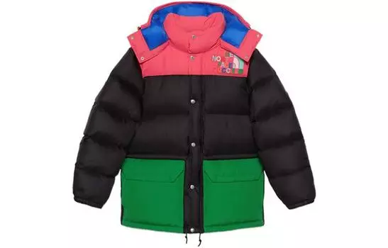 Куртка женская Gucci x The North Face, черный / зеленый / красный