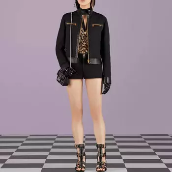 Куртка женская Gucci Canvas, черный / золотой