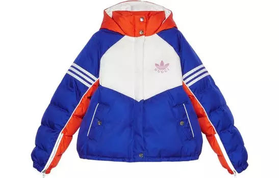 Куртка женская Gucci x Adidas, синий / белый / красный