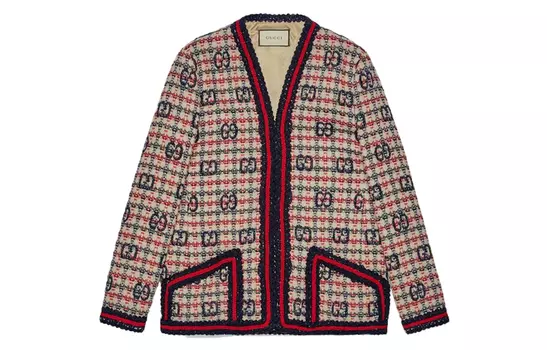 Кардиган женский Gucci, синий / белый / красный