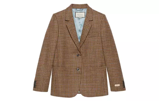 Пиджак женский Gucci в клетку, коричневый