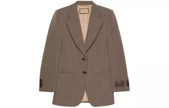 Пиджак женский Gucci на пуговицах, коричневый