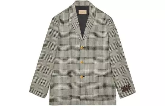 Пиджак женский Gucci в клетку, серый