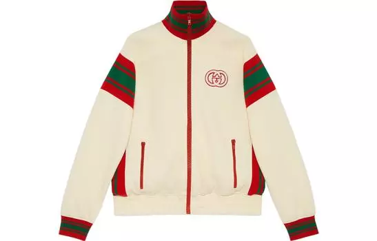 Куртка женская Gucci Web-stripe, белый / красный / зеленый