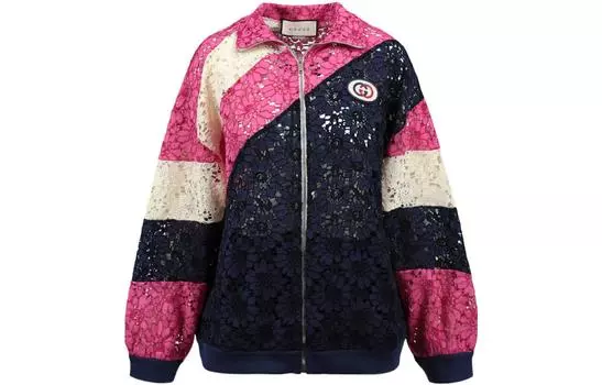 Куртка женская Gucci, черный / розовый / белый