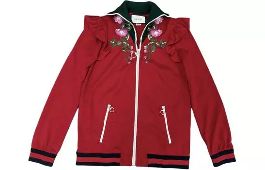 Куртка женская Gucci с цветочным принтом, красный