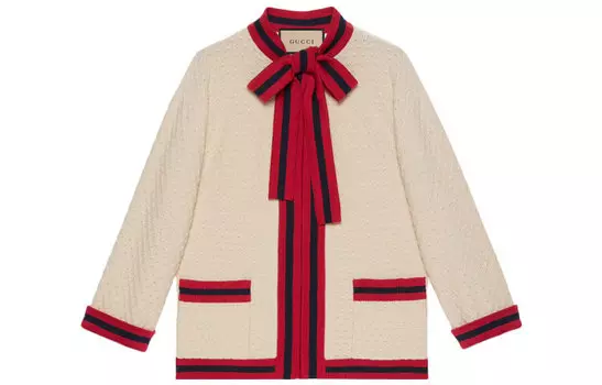 Куртка женская Gucci, белый / красный / черный