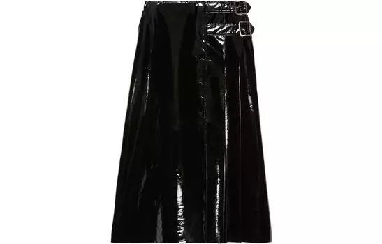 Юбка длинная Gucci High-waisted Vinyl, черный