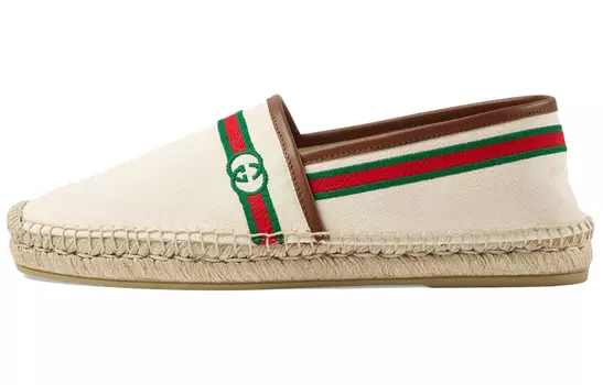 Эспадрильи женские Gucci с полосками, бежевый