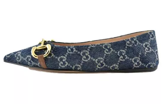 Туфли GUCCI GG Horsebit Ballerina Shoes