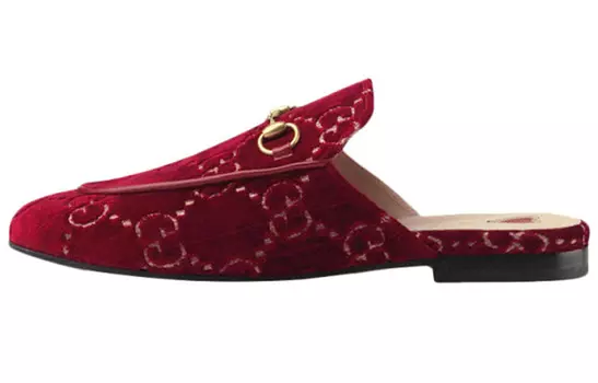 Туфли GUCCI Princetown GG Velvet Slipper
