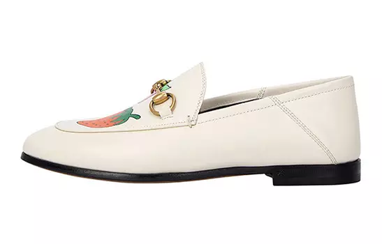 Туфли GUCCI Horsebit Women's Casual Shoes Women's White/Red