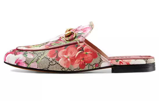 Туфли женские Gucci с принтом, бежевый / розовый
