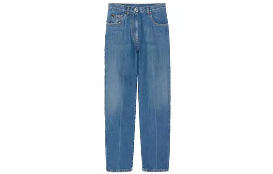 Джинсы женские Gucci Horsebit Straight-leg, синий