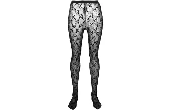 Колготки женские Gucci Gg Patterned, черный