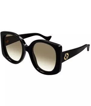 Gucci Женские круглые солнцезащитные очки-бабочки GG1257SA 56 мм, черный
